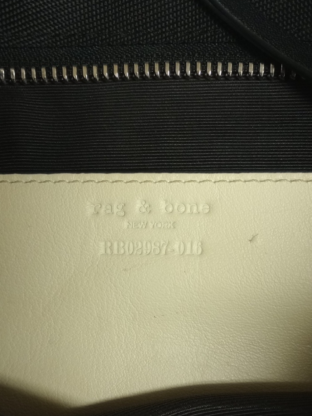 RAG & BONE BLACK LEATHER & SUEDE ZIPPERED CLUTCH BAG - Picture 10 of 11
